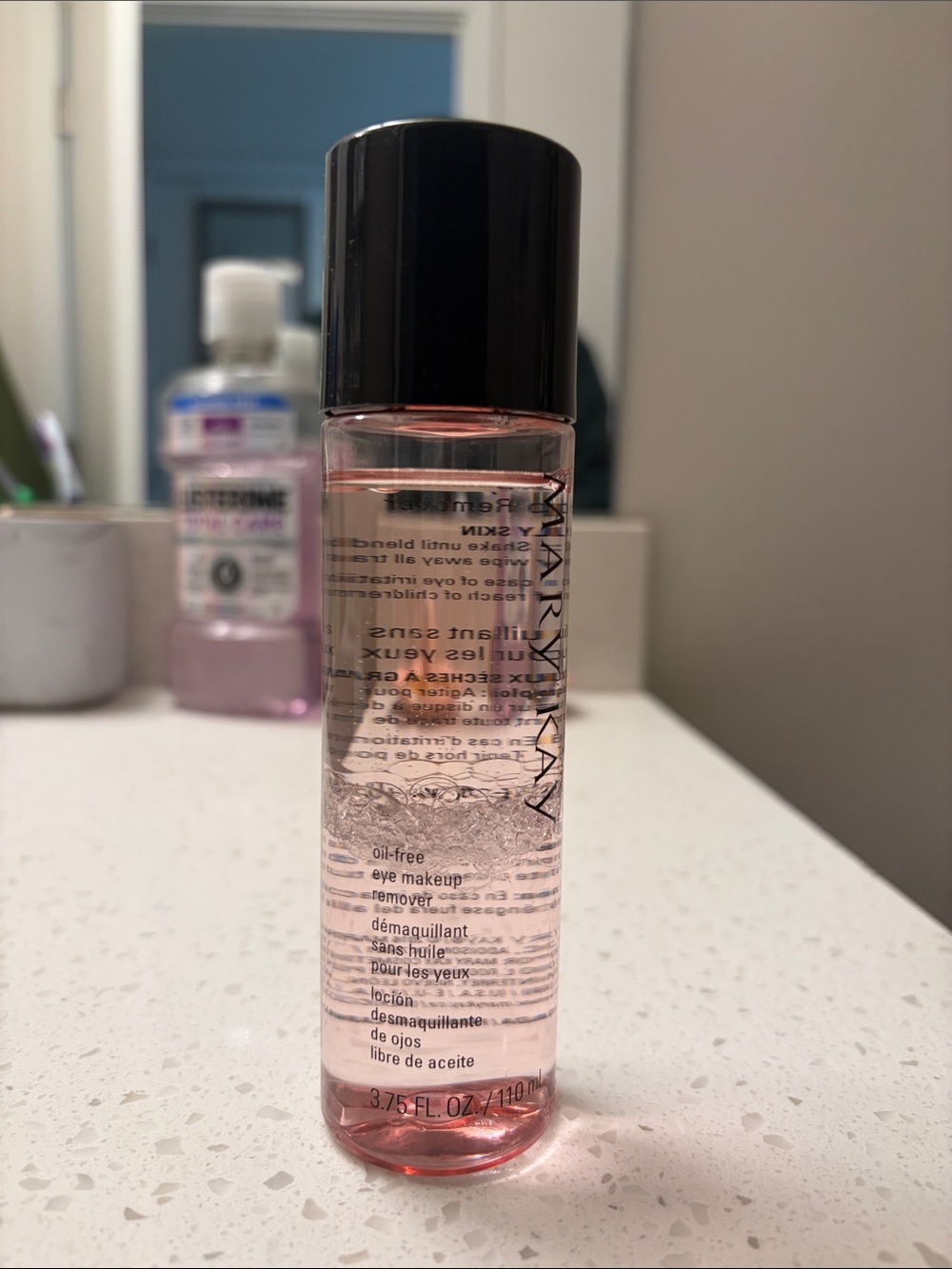 Mary Kay Oil-Free Eye Makeup Remover — Clear Pink Bottle